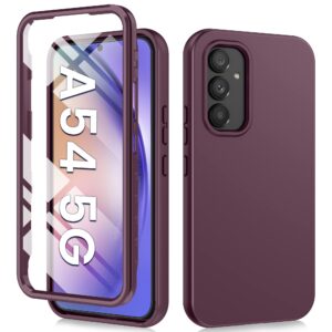 fntcase for samsung galaxy a54 5g case: clear shockproof protective silicone phone cases - slim full protection cell phones cover with screen protector - dual layer rugged cell covers