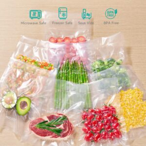 HiCOZY Vacuum Sealer Bags 100 Count 8”x12” for Food Storage, Pre-Cut BPA Free Bag for Meal Prep or Sous Vide Cooking, Safe to Microwave, Dishwasher, Boil, or Freeze