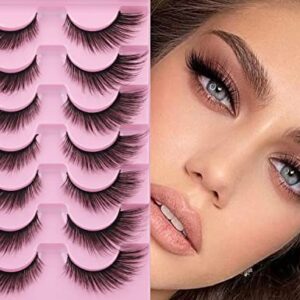 Fox Eye Lashes Fluffy Eyelashes Angel Wing Wispy False Eyelashes Like Bratz Styles L Curl Rusain Strip Lashes that Look Like Extensions Little Dramatic Lashes Pack