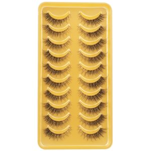 False Eyelashes Natural Wispy Lashes Cat Eye zanlufly Clear Band 3D Lashes that Look Like Extensions Soft Handmade Fake Eyelashes Lashes Pack