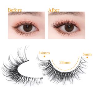 False Eyelashes Natural Wispy Lashes Cat Eye zanlufly Clear Band 3D Lashes that Look Like Extensions Soft Handmade Fake Eyelashes Lashes Pack