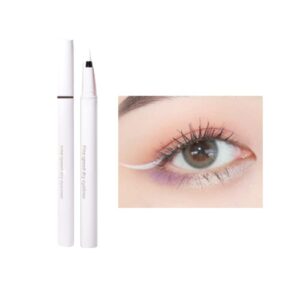 ICATHUNY Liquid Eyeliner Durable Long-lasting Colored Eyeliner,Highly Pigmented, No Smudging,Waterproof High-pigmented Colorful Eyeliners for Eye Makeup for Women and Girl (White)