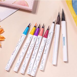 ICATHUNY Liquid Eyeliner Durable Long-lasting Colored Eyeliner,Highly Pigmented, No Smudging,Waterproof High-pigmented Colorful Eyeliners for Eye Makeup for Women and Girl (White)
