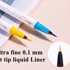 ICATHUNY Liquid Eyeliner Durable Long-lasting Colored Eyeliner,Highly Pigmented, No Smudging,Waterproof High-pigmented Colorful Eyeliners for Eye Makeup for Women and Girl (White)