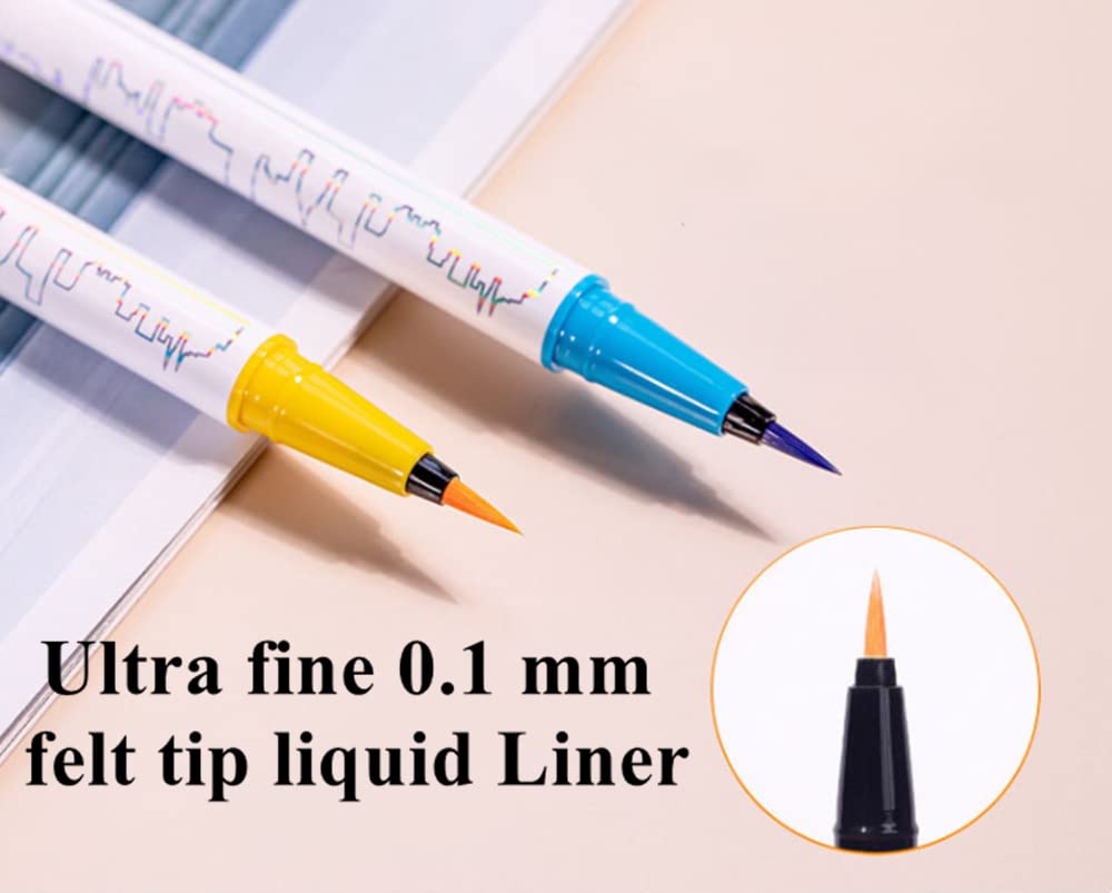 ICATHUNY Liquid Eyeliner Durable Long-lasting Colored Eyeliner,Highly Pigmented, No Smudging,Waterproof High-pigmented Colorful Eyeliners for Eye Makeup for Women and Girl (White)