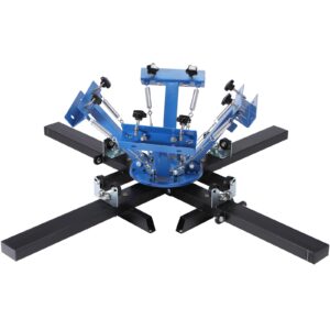 VEVOR Screen Printing Machine, 4 Color 4 Station 360° Rotable Silk Screen Printing Press, 21.2x17.7in / 54x45cm Screen Printing Press, Double-Layer Positioning Pallet for T-Shirt DIY Printing