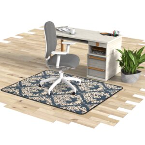 vintage office chair mat for carpet and hardwood floor bohemian desk chair mat 36'' x 48'' jacquard woven surface heavy duty floor mats for office home and gaming floors flame totem