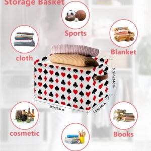 Storage Basket Poker Game Themed Large Foldable Storage Bins with Handles Las Vegas Theme Casino Waterproof Laundry Baskets for Organizing Clothes Shelves Closet Toy Gifts Bedroom Nursery 1 Pack