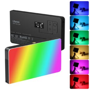 ulanzi pl-01 rgb video light, portable rgb camera light with 4000mah battery, 360° color 20 light effects, cri≥95 2500-9000k led panel dslr photography lighting for youtube, video conference, vlogging