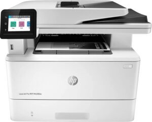 hp laserjet pro mfp m428fdw all-in-one wireless monochrome laser printer for home business office, white - print scan copy fax - 40 ppm, 50-sheet adf, 1200 x 1200 dpi, auto duplex printing, ethernet