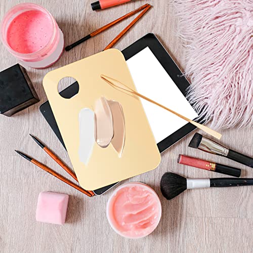 2Pcs Acrylic Makeup Mixing Palette with 2 Pcs Makeup Spatula, Foundation Mixing Tray Cosmetic Palette Mixer Makeup Palette for Foundation, Makeup Mixing Tray for Mixing Eye Shadow Lipsticks Nail Art