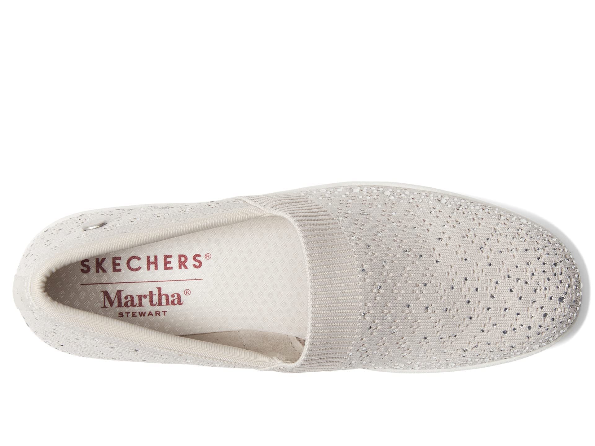 SKECHERS Women's Martha Stewart PIER LITE-Reflection Loafer, Light Grey Silver, 9.5