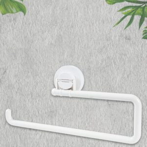 Generic Suction Cup Hook Kitchen Paper Holder Paper Towel Case White,Reusable Paper Towel Hanger, Wall Mount Paper Towel Holder White, No Drilling Plastic Paper Towel Rack for Kitchen
