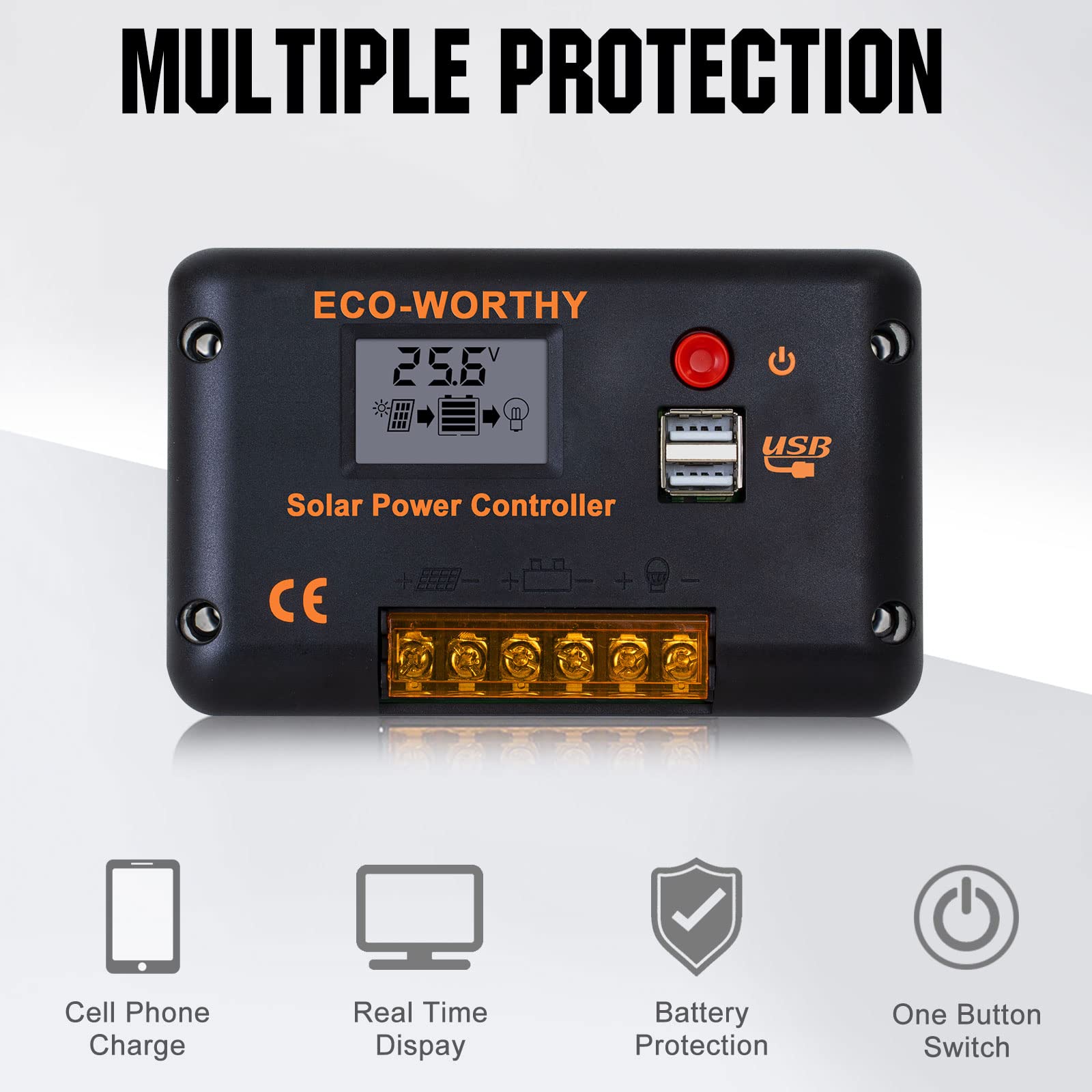 ECO-WORTHY 260 Watt 12V Flexible Complete Solar Panel Starter Kit for RV Off Grid with Battery and Inverter: 2pcs 130W Solar Panel + 30A Charge Controller + 50Ah Lithium Battery + 600W Solar Inverter