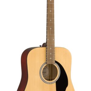 Fender FA-125 Dreadnought Guitar - Natural Bundle with Hard Case, Tuner, Strap, Strings, String Winder, Picks, and Austin Bazaar Instructional DVD