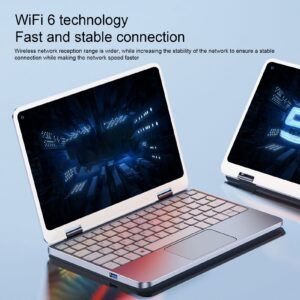 2 in 1 Touchscreen Laptop,10.8inch FHD 360° Rotatable Notebook Computer Tablet PC with Stylus,LPDDR4 8GB RAM 512GB SSD,for Windows 11,USB2.0,Type C,SD Slot,3.5mm