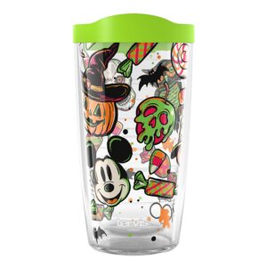tervis disney 100 halloween made in usa double walled insulated tumbler travel cup keeps drinks cold & hot, 16oz, classic