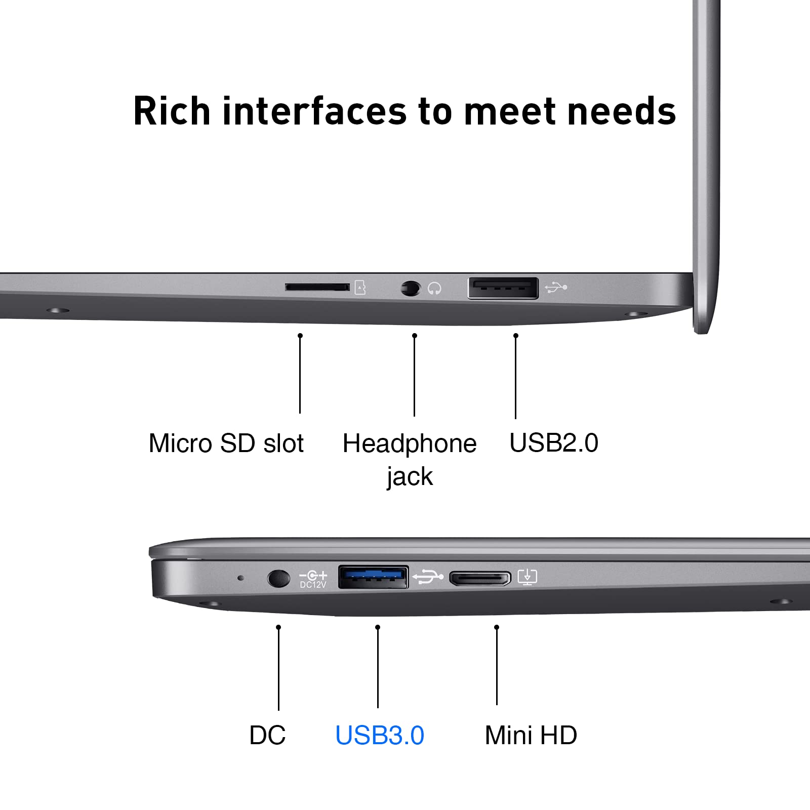 ECOHERO 2024 Laptop Computer, Intel J4005 Processor (Up to 2.7GHz), 12GB DDR4 RAM/256GB SSD, 14 Inch FHD 1920x1080 Display, Windows 11 Laptops Computers, Privacy Camera, Silver