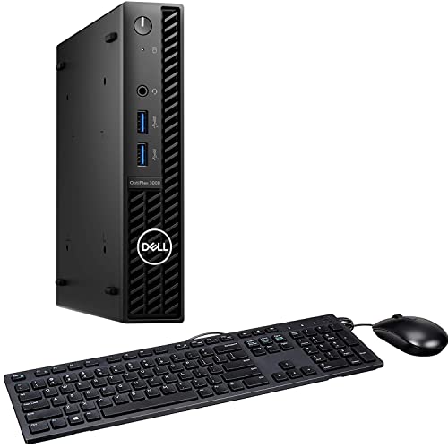 Dell Newest 2023 Optiplex 3000 Mini Desktop (Intel i5-12500T 6-Core, 16GB RAM, 256GB PCIe SSD + 500GB HDD (2.5), Intel UHD, WiFi 6, Bluetooth 5.2, RJ-45, USB 3.2, Display Port, Black, Win 11 Pro)