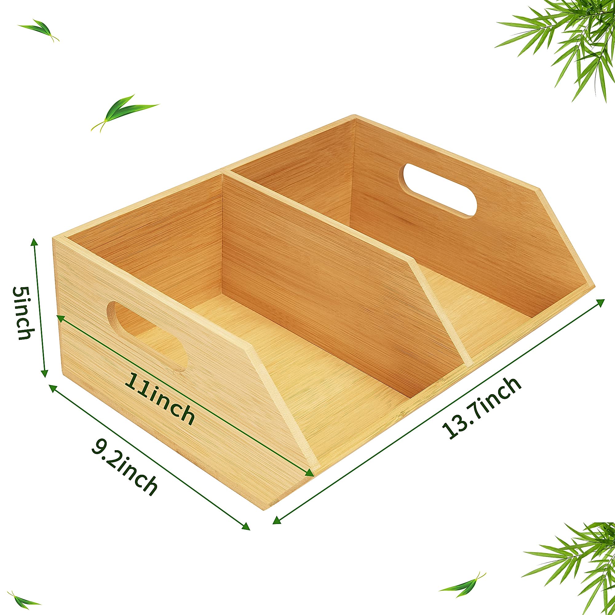 otovioia Bamboo Storage Bin for Kitchen Organizer, Pantry Organization and Storage Basket, Versatile Containers for Produce, Fruit, Bread, Vegetable, Potatoes, Onions, and Garlic