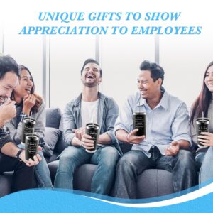 Rtteri 4 Sets Employee Appreciation Gifts for Coworkers Thank You Gifts for Men Includes 4 May You Be Proud Stainless Steel Black Tumbler and 4 Work Keychain Inspirational Wine Glasses for Male Men