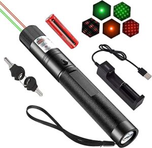 fobserd long range tactical green with red beam laser pointer, adjustable focus light pointer for night astronomy outdoor camping and hiking