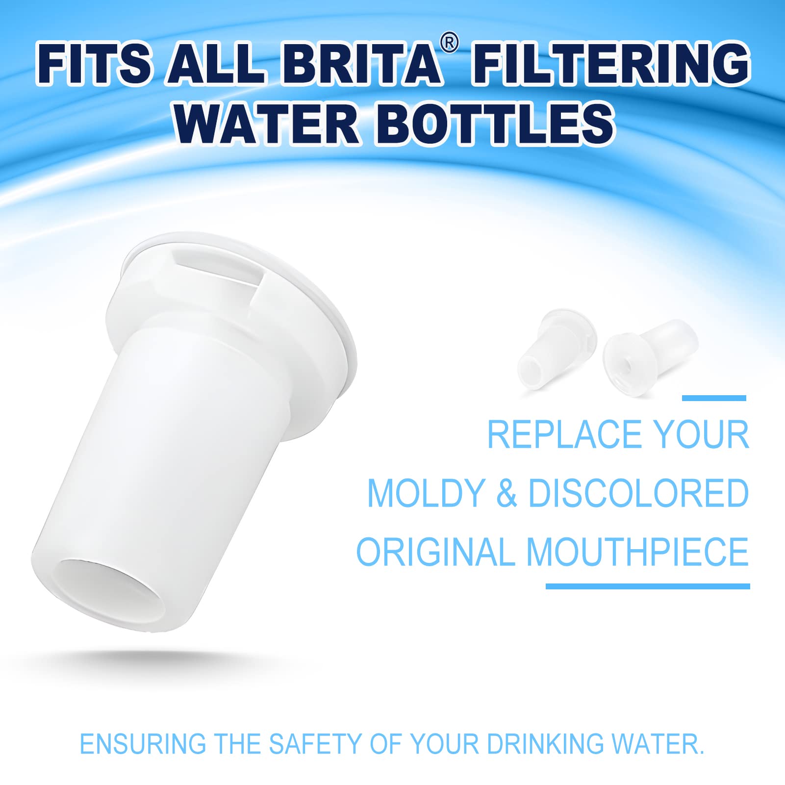 2in1 Brita Water Bottle Filter & Mouthpiece Replacement, Brita Replacement Parts with 2Pcs Brita Water Bottle Filter Replacement & 2Pcs Brita Bite Valve Replacement Compatible with Brita Water Bottle