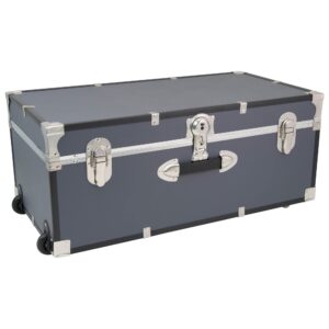 30" trunk with wheels & lock, wood storage container for adults, multiple colors (color : gray)