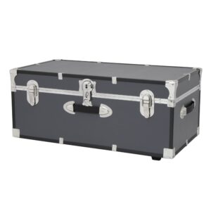 30" Trunk with Wheels & Lock, Wood Storage Container for Adults, Multiple Colors (Color : Gray)