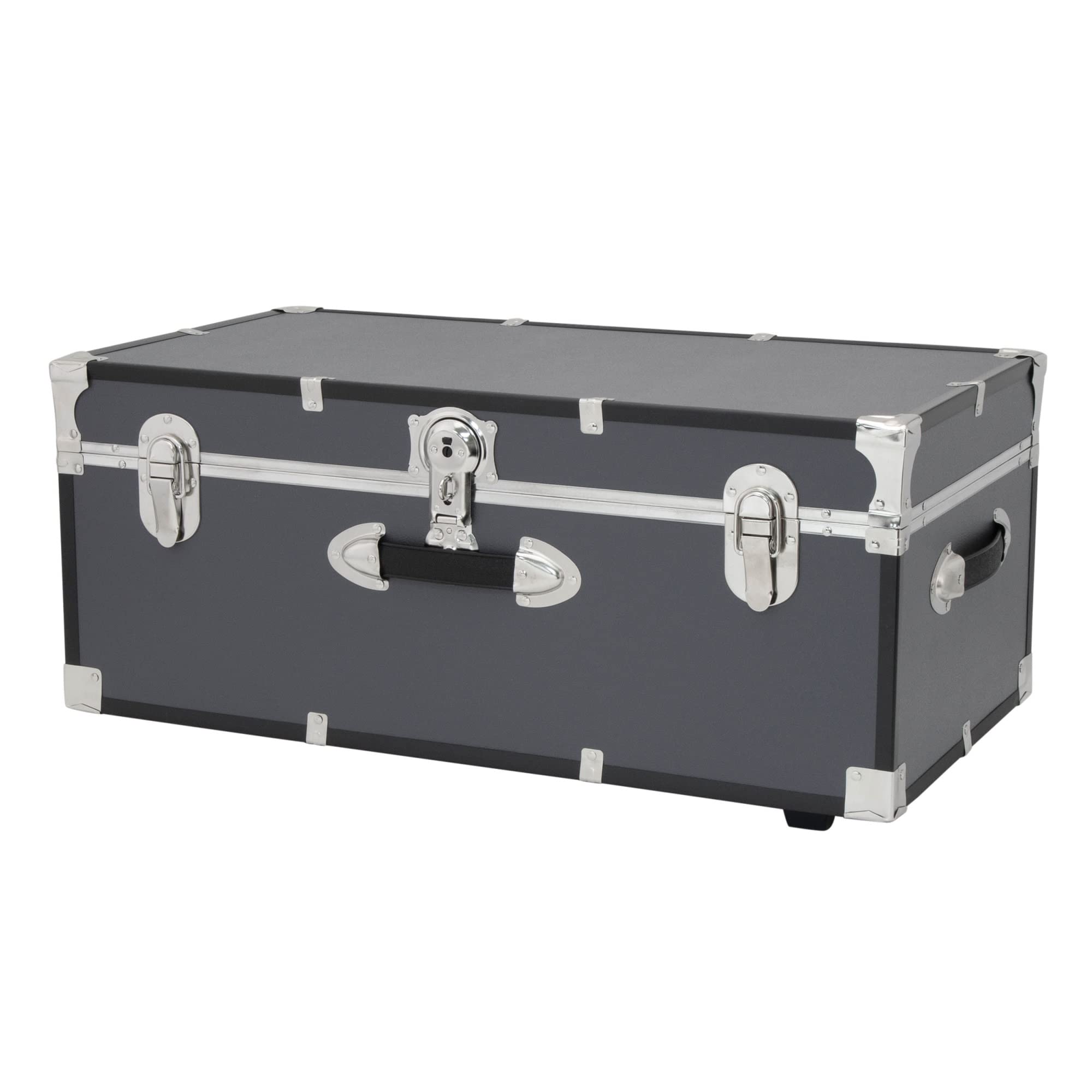 30" Trunk with Wheels & Lock, Wood Storage Container for Adults, Multiple Colors (Color : Gray)