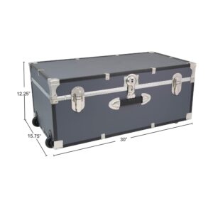 30" Trunk with Wheels & Lock, Wood Storage Container for Adults, Multiple Colors (Color : Gray)