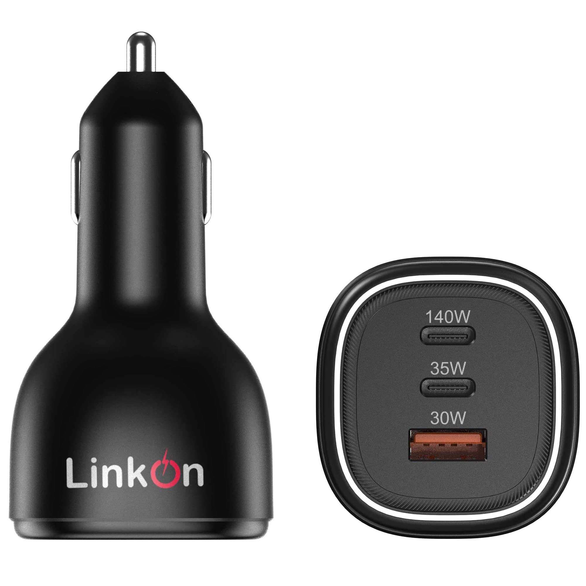 LinkOn 165W Car Charger with 140W PD3.1 USB-C and 30W QC3.0 UAB-A Compatible with MacBook Pro 16” 2021 Lenovo Legion 7 7i HP Dell Samsung Apple