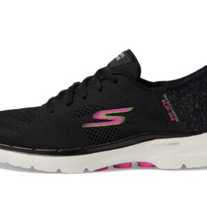 Skechers Go Walk 6 Vivid Idea Hands Free Slip-Ins Black/Multi 8 B (M)