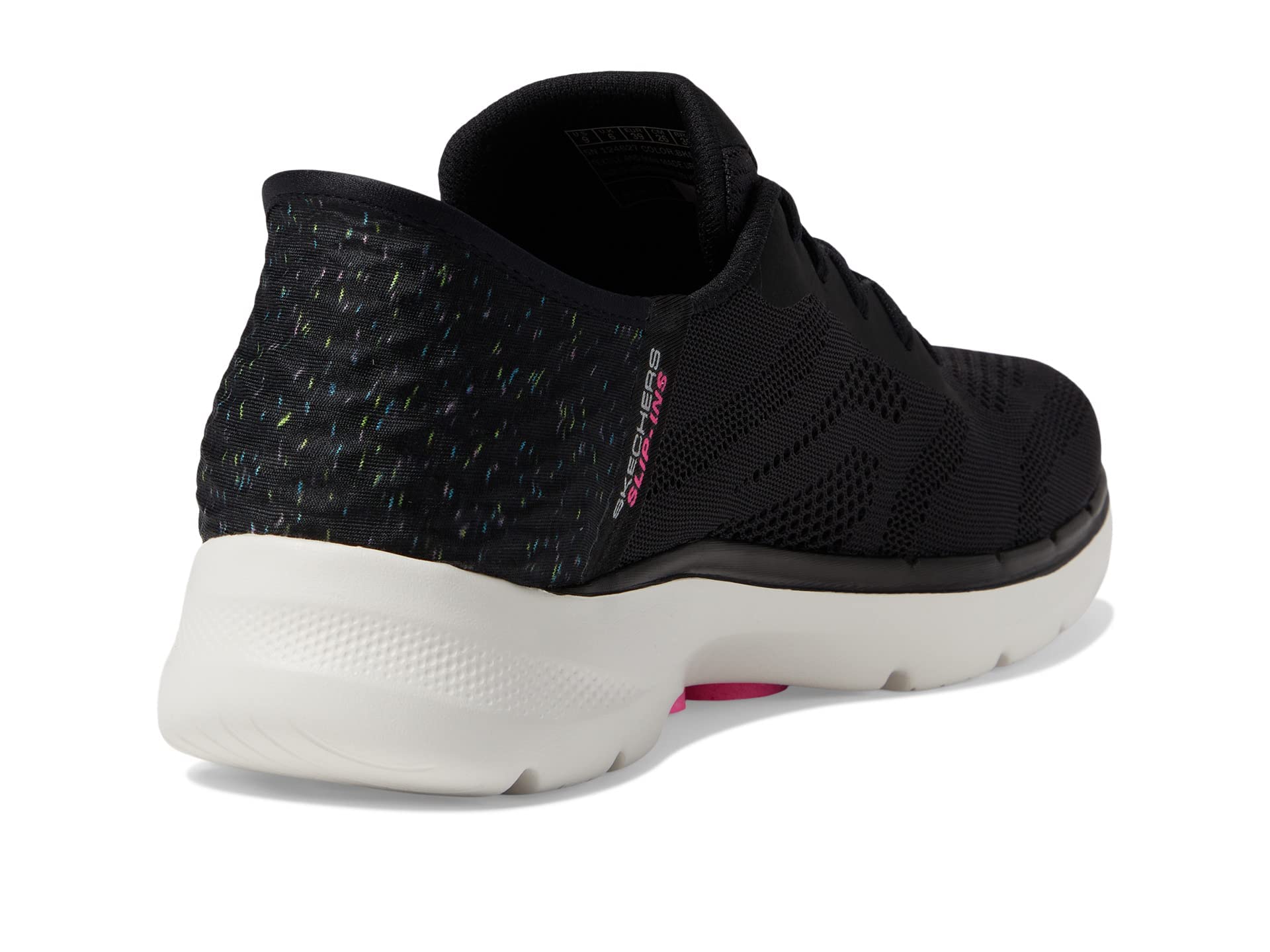 Skechers Go Walk 6 Vivid Idea Hands Free Slip-Ins Black/Multi 8 B (M)