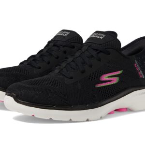 Skechers Go Walk 6 Vivid Idea Hands Free Slip-Ins Black/Multi 8 B (M)