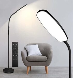 modern led floor lamp bright 18w sofa reading lamps estheticians' light for lash extensions,dimmable modern standing light,adjustable gooseneck task lighting for living room bedroom office