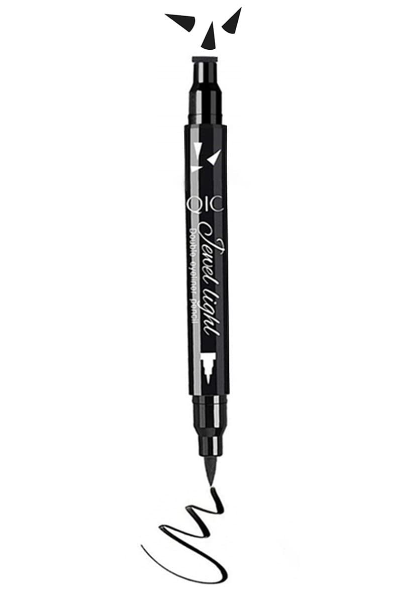 Go Ho Black Liquid Eyeliner Stamp,Eyeliner Stamp Wingliner,Winged Eyeliner Stamps for Cat Eyes,Double-Side Seal Waterproof Eyeliner Pen,Long-lasting Smudge-proof Eye Liner Makeup Tools,1 PC