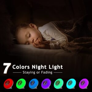 Funlicht Upgraded White Noise Machine with Night Light,4 in 1 Sound Machine Alarm Clock with Wake up Light,10 Soothing Sounds for Sleeping,Noise Maker for Baby Kids Adults,Bedroom,Office,Travel