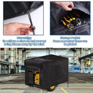 JESTOP Generator Cover Waterproof 32“L×24”W×24"H, Heavy Duty Snow/UV/Wind Proof 600D Oxford Universal Outdoor Protector Cover While Running, for Most Portable Generators Covers 5000-10000 Watt, Black