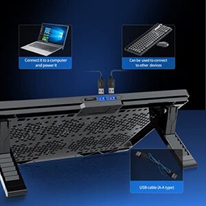 Laptop Cooling Pad with 8 Quite Cooling Fans,Laptop Fan Cooling Pad for 12-17 Inch, Laptop Cooler Stand with 7 Height Adjustable, 2 USB Ports,Wind Speed Adjustable(Black)