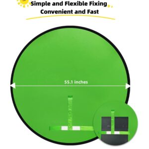 Portable Green Screen Backdrop, Collapsible Webcam Background, Green Screen Chroma Key for Video Chats, Zoom, Online Video Meeting, Photo with Storage Bag (55.1×55.1inch（Circle）)