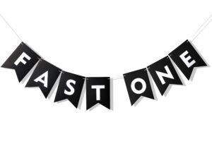 fast one banner - fast one car birthday party, fast one flag banner, first birthday party, vroom car party, fast one party decoration