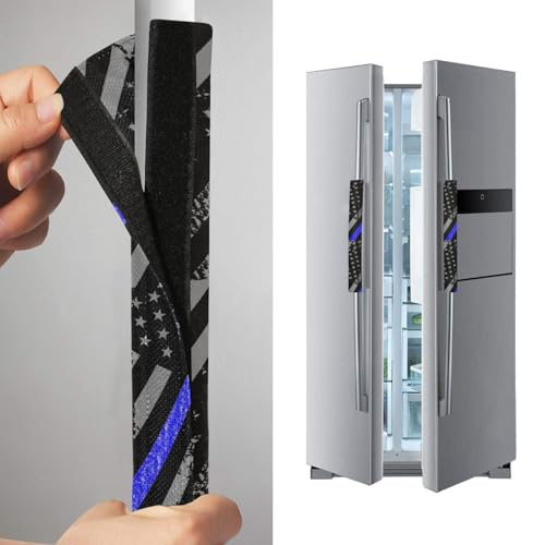 Augenstern Refrigerator Door Handle Covers Thin-Blue-line-Flag-Police Kitchen Appliance Decor Handles