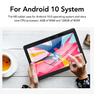 Luqeeg 10.1 Inch Tablet for Android 10, 1960x1080 HD IPS Touchscreen, 2.4G 5G WiFi Dual Band Calling Tablets, 8MP+16MP Dual Camera, 6GB RAM 128GB ROM, 10 Core Processor, 8800mAh