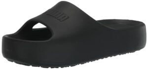 puma women's shibusa slide sandal, puma black-puma black, 7