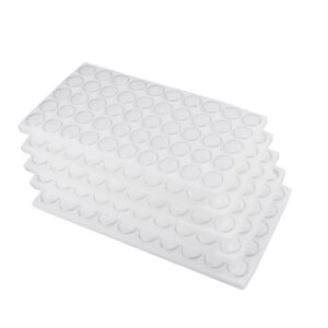 novel box set of 5 full-size 50-count gemstone/coin tray foam liners (white, 250 jars)