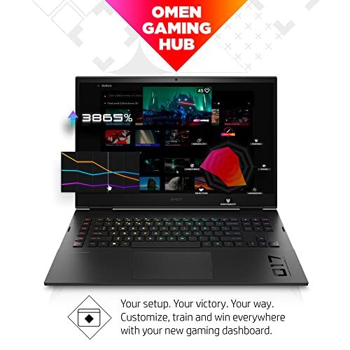 HP OMEN 17 inch Laptop, QHD 165Hz Display, 3ms Response Time, Intel Core i7-13700HX, 16 GB RAM, 512 GB SSD, NVIDIA GeForce RTX 4070 GPU (8 GB), Windows 11 Home, 17-cm2020nr (2023), Black