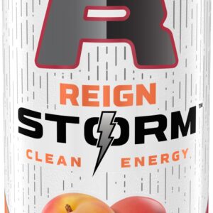 REIGN Storm, Peach Nectarine, Fitness & Wellness Energy Drink, 12 Fl Oz (Pack of 12)