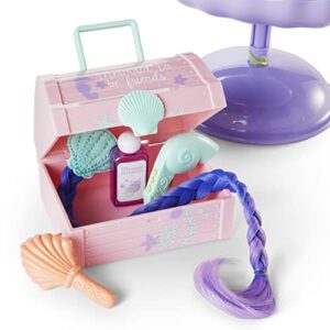 American Girl WellieWishers 14.5-inch Doll Seashell Salon Playset with Hair Extensions that Change Color, For Ages 4+