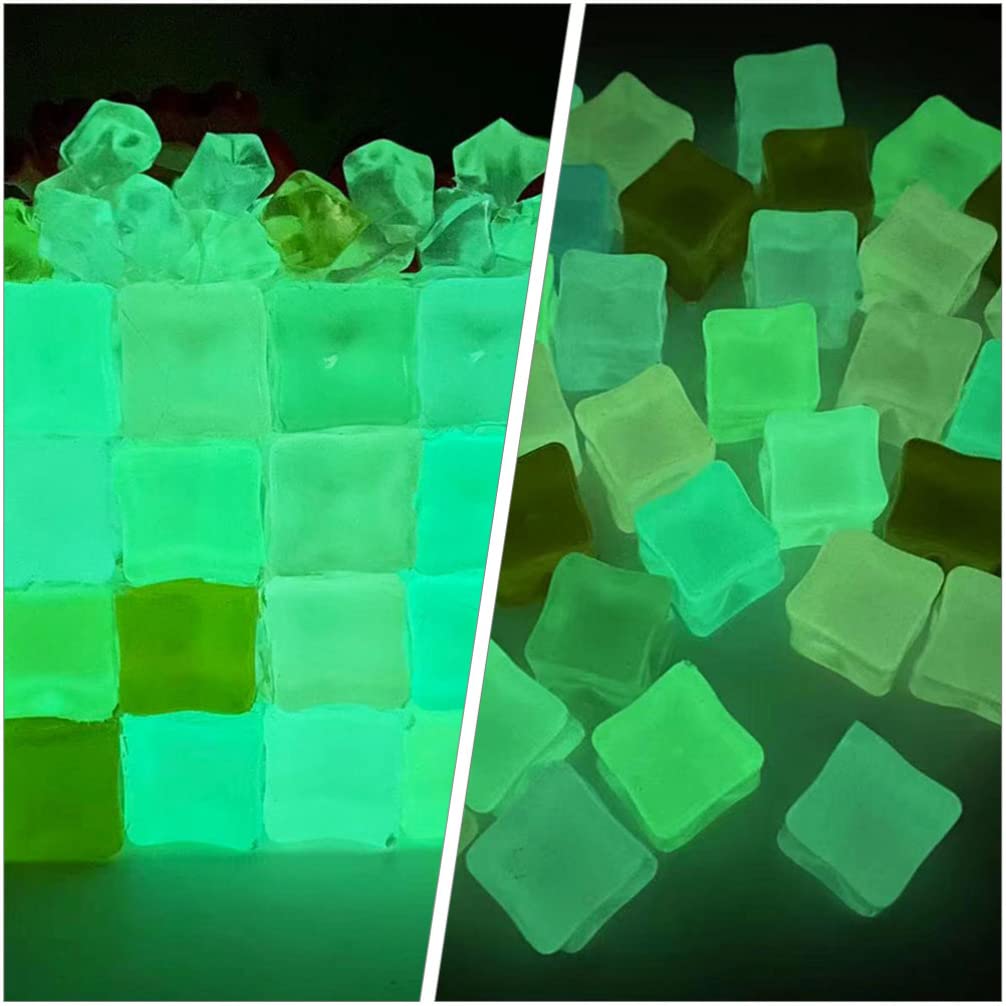 Didiseaon 30pcs Accessories cobblestone artificial filler colored fake ice cubes gravel glowing ice cube jewelry glow in the dark rocks filling colorful decor decorate pretend spread props